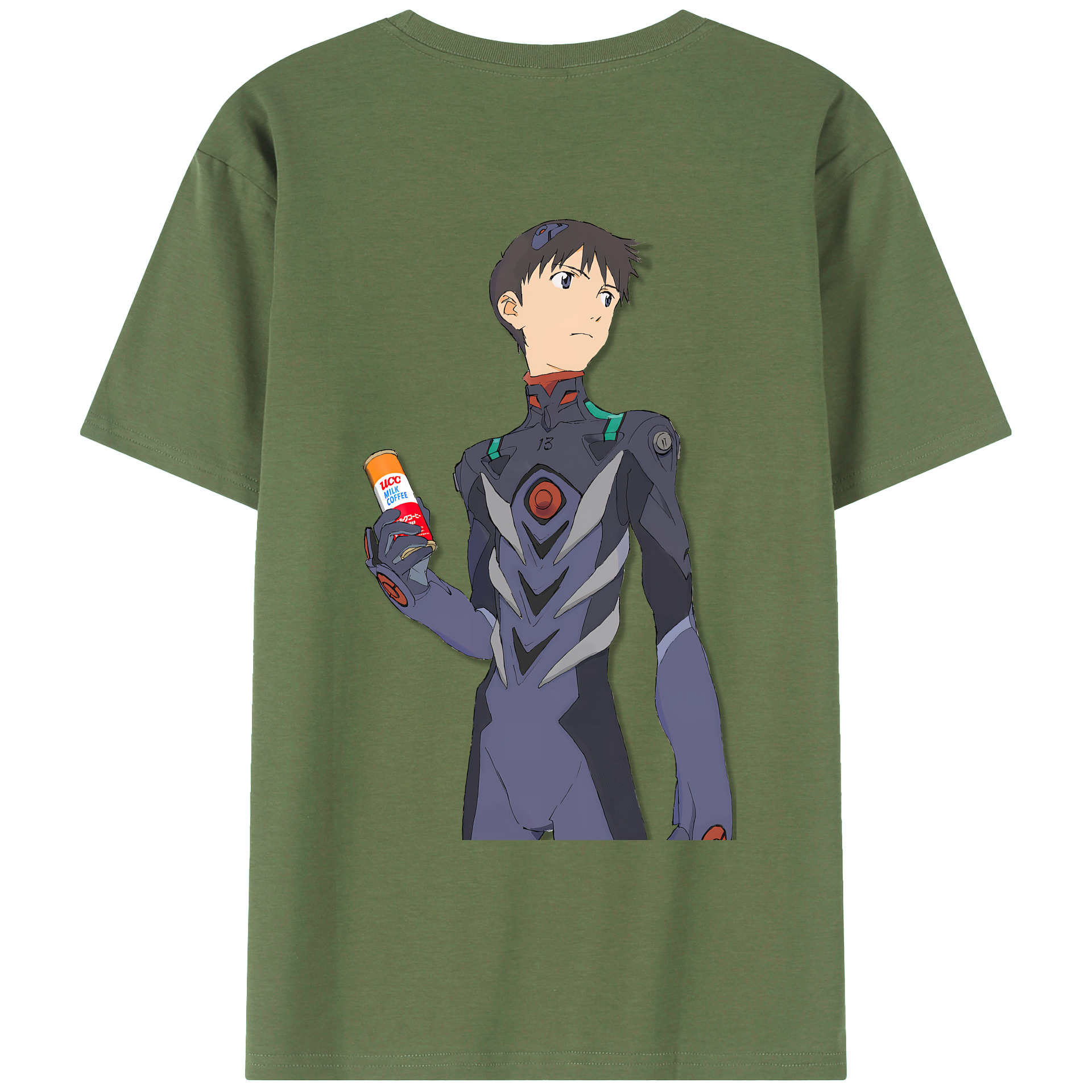 （画像用） EVA 新世紀エヴァンゲリオン 綿100％ メンズ半袖Tシャツ（バックプリント） 通気性